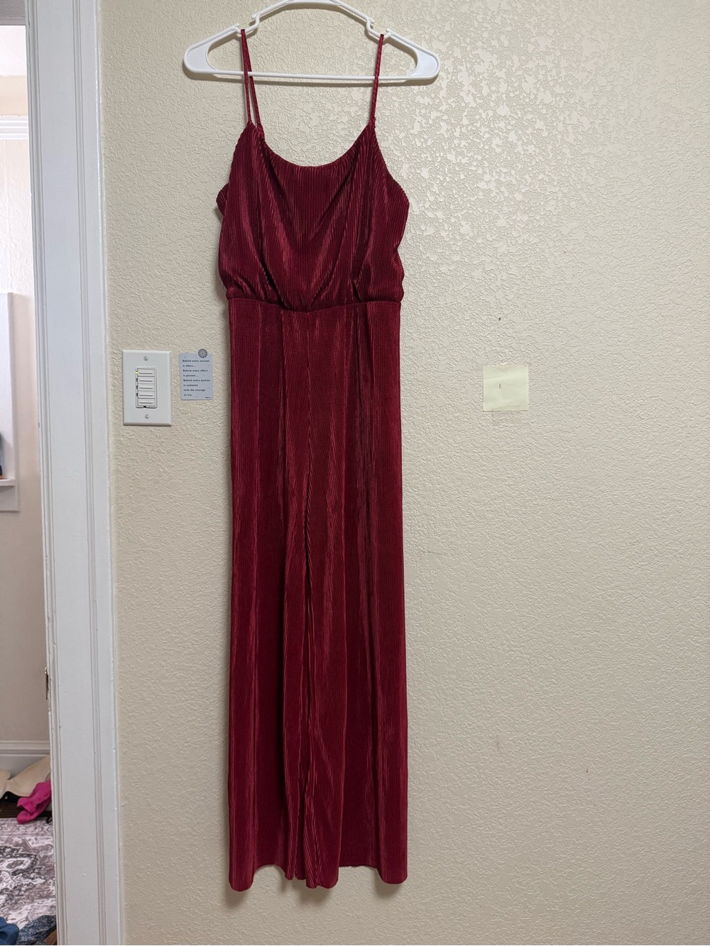 Women’s Sleeveless Pleated Maxi Romper in Deep Wine 🍷